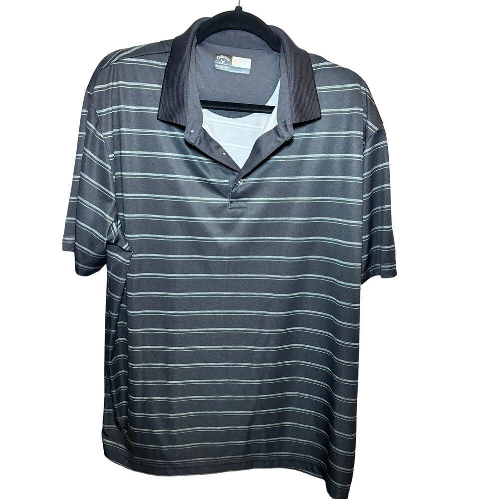 Callaway Mens Golf Opti Dri Polo Shirt Size XL Black Gray